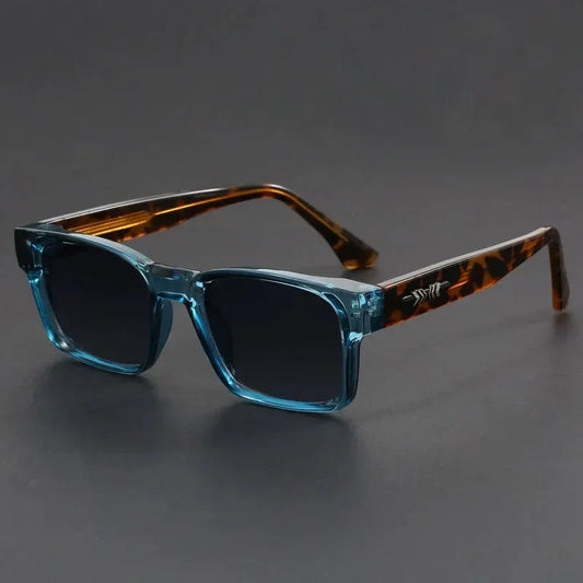 Men's square frame sunglasses UV400 – mirror lens, anti-mist outdoor driving shades, wide coverage