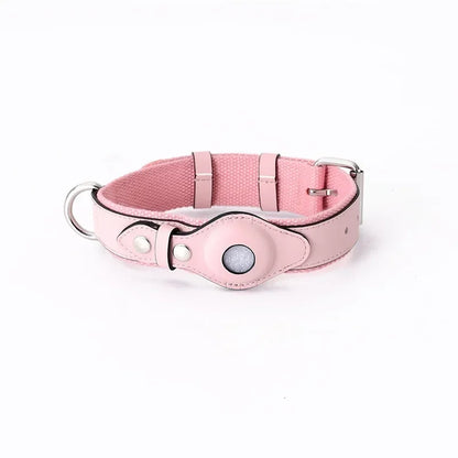 Leder-Hundehalsband verstellbar gepolstert Haustierhalsband mit AirTag-Halter Luxusdesign Ganzjahreskomfort Geschenk