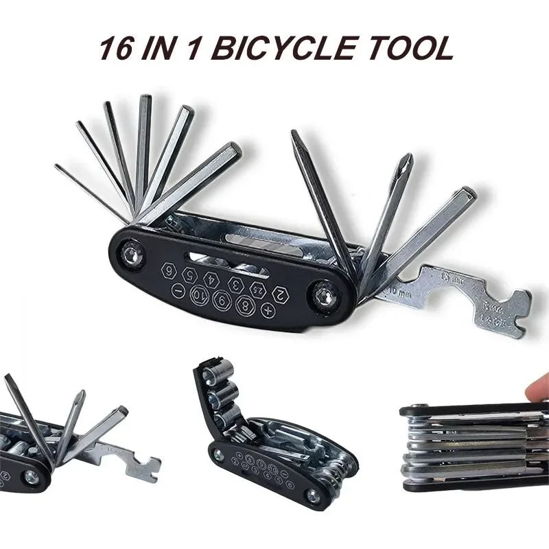 Home Tools Fahrradreparatur-Multitool-Set mit Schraubendreher, Reifenhebern und Schraubenschlüsseln