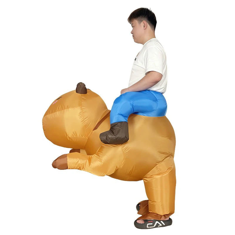 Opblaasbaar dierenmascotte-kostuum als capibara voor volwassenen, voor optredens in pretparken, op festivals en feesten 2026