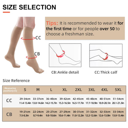 Medical Grade Compression Stockings 34–46mmHg Class 3 – Varicose Veins Support Calf Sleeve Unisex S–7XL 2026