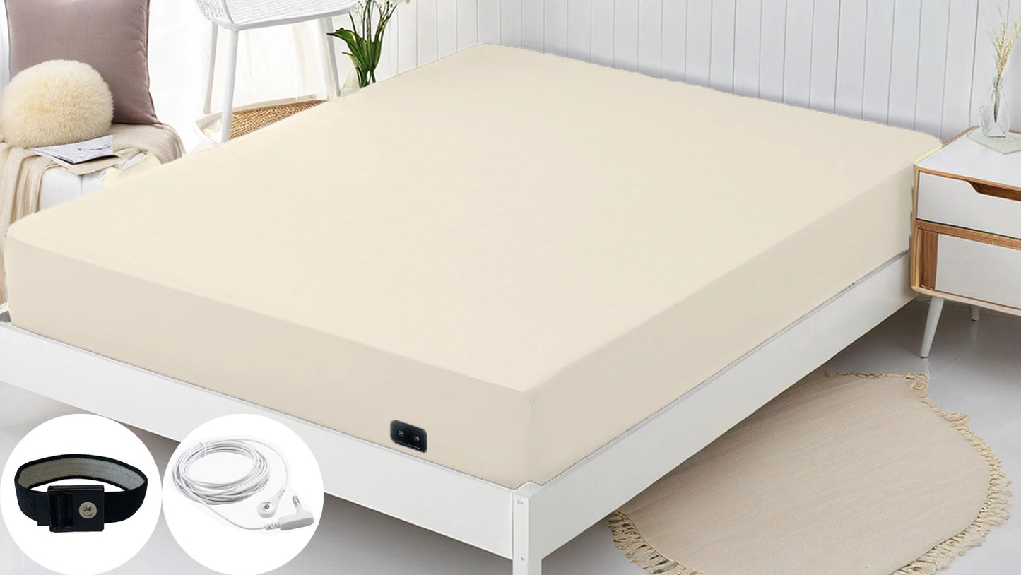 Earthing Fitted Sheet Grounding Silver Fiber Mattress