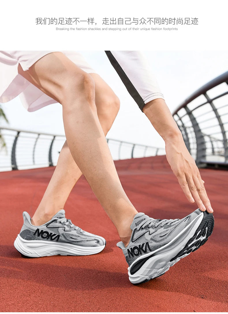 Breathable lightweight men's running shoe – flyknit upper, rubber outsole, spring autumn sport