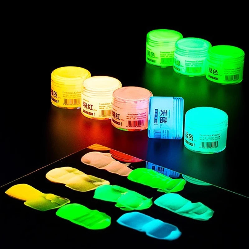Glow in the dark pigment – lysende fluorescerende akrylmalesæt til DIY-graffiti, tasker og sko – TikTok viral 2026