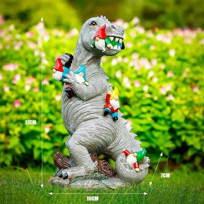 Statua di dinosauro 17 cm figura da giardino in resina - scultura fantasy umoristica per decorazione esterna, regalo virale TikTok autunno 2026