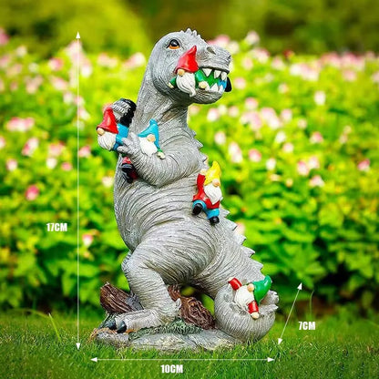 Statua di dinosauro 17 cm figura da giardino in resina - scultura fantasy umoristica per decorazione esterna, regalo virale TikTok autunno 2026