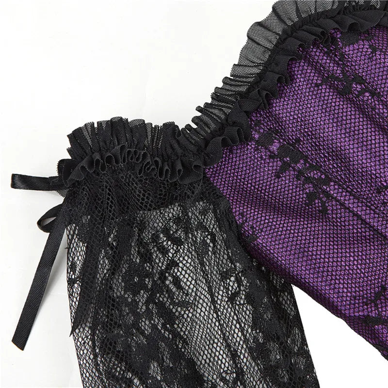 Corsetto da donna di supporto - scollo a barca, pizzo satinato