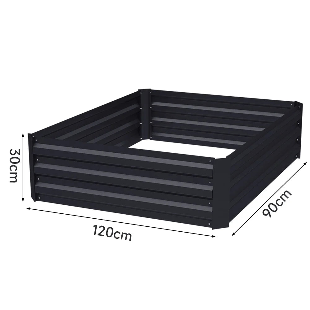 Variant image for Metal Raised Garden Bed 4x2ft Rectangular Planter Box for Flowers, Vegetables, and Herbs in Black-6