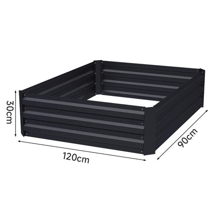 Variant image for Metal Raised Garden Bed 4x2ft Rectangular Planter Box for Flowers, Vegetables, and Herbs in Black-6