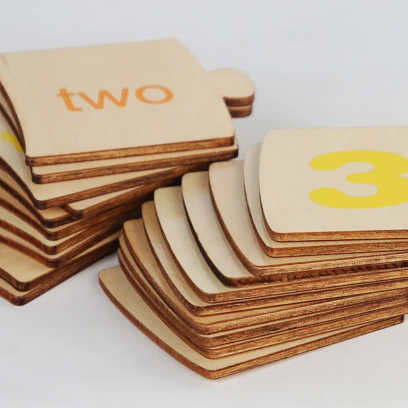 Wooden Number Matching Puzzle Toys for Baby Early Education Gift