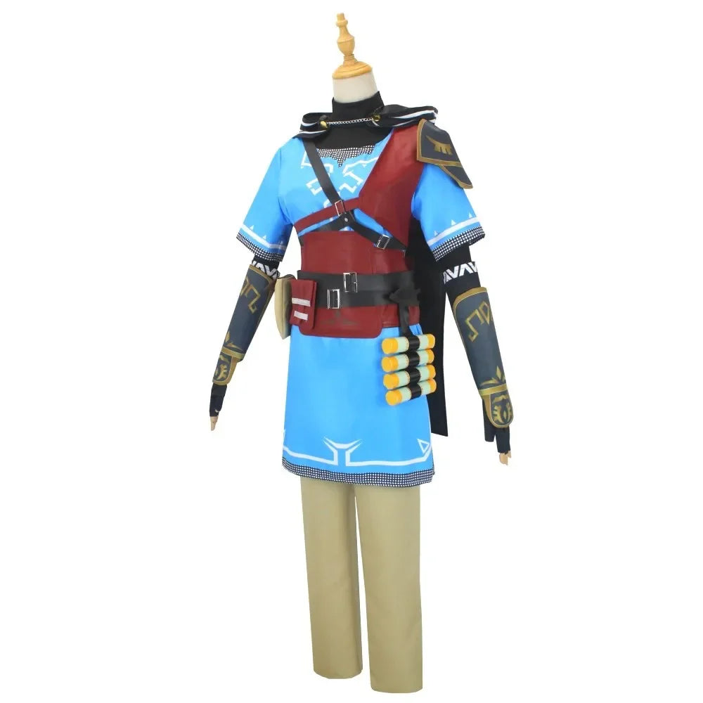 Legend of Zelda Breath of the Wild Link Cosplay Costume Set with Cloak for Adults Kids Halloween 2026