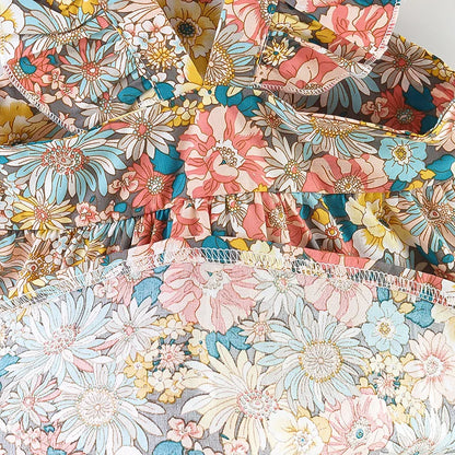 Soft Baby Girl Dress - Classic Floral Flutter Sleeves, Polyester, With Crossbody Bag, For Ages 0-3