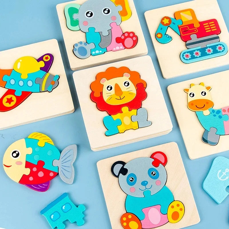 Wooden Puzzle Montessori Animals Educational Toy for Kids