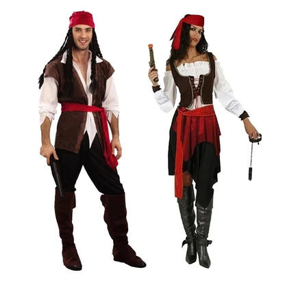 Pirates of the Caribbean Jack Sparrow Cosplay Costume Set for Men Women Halloween Carnival 2026