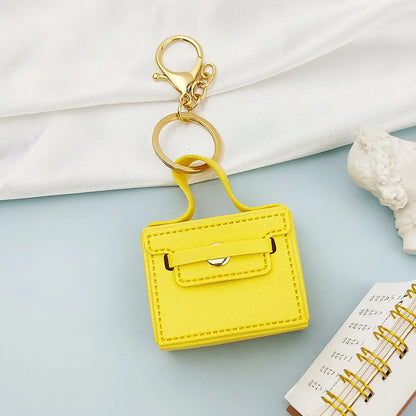 1+1 Gratis Birkin Inspiriert Mini Handtasche - Einfarbige PU Leder Münztasche Schlüsselanhänger Charm