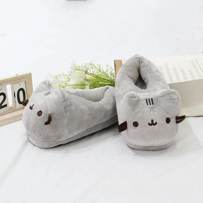 Warm women's cat-face slippers – full-coverage cat-face design, plush, indoor home use