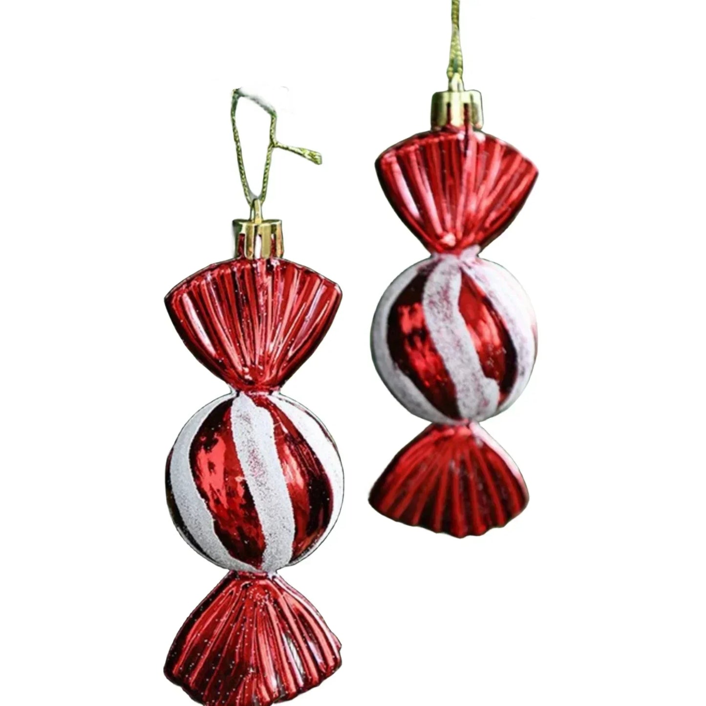 Set of 2 PVC Snowman Christmas Ornaments - Red & White Hanging Baubles for Festive Tree Decor, Perfect for Home and New Year Celebrations