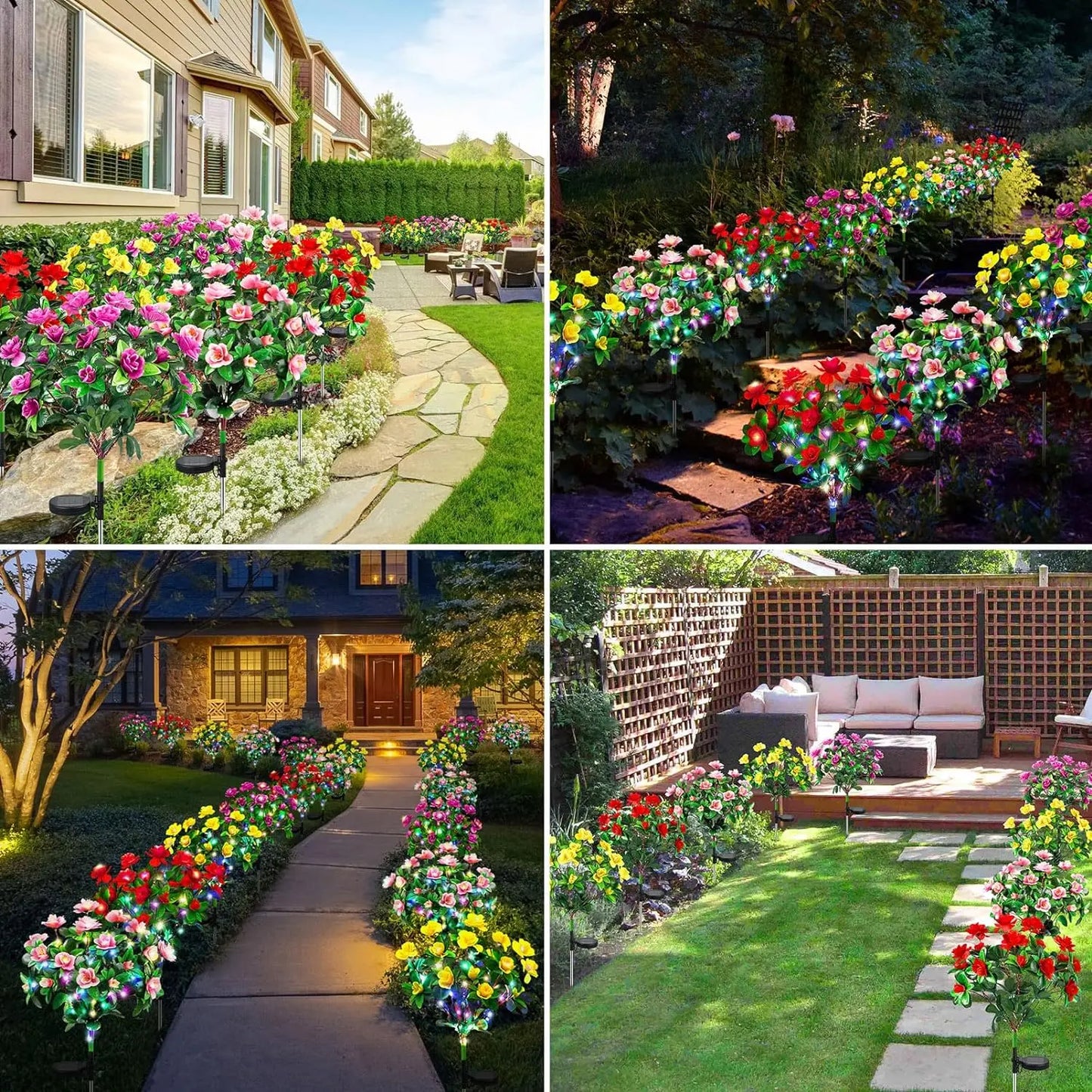 Luci Solari a Forma di Fiore Decorazione da Giardino LED Fiori di Azalea Illuminazione per Vialetti Esterni Idea Regalo Decorazione Festiva 2026
