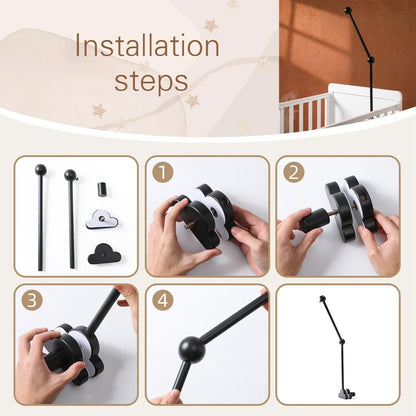 Móvil de cuna de conejo de madera Juguetes sensoriales para recién nacidos Suave