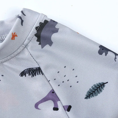 Hurtigtørrende unisex baby badetøj 2-delt sæt – langærmet rashguard top, shorts, polyester, sommerstrandtøj