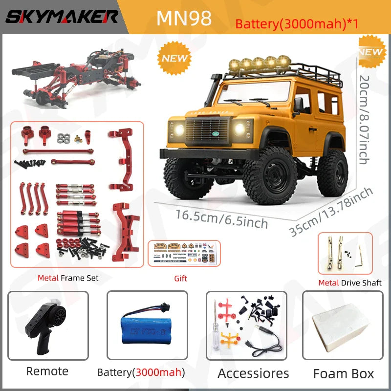 RC Car Rock Crawler RTR 2.4G 4WD Defender Style Offroad Toy Back To School 2025 Gift