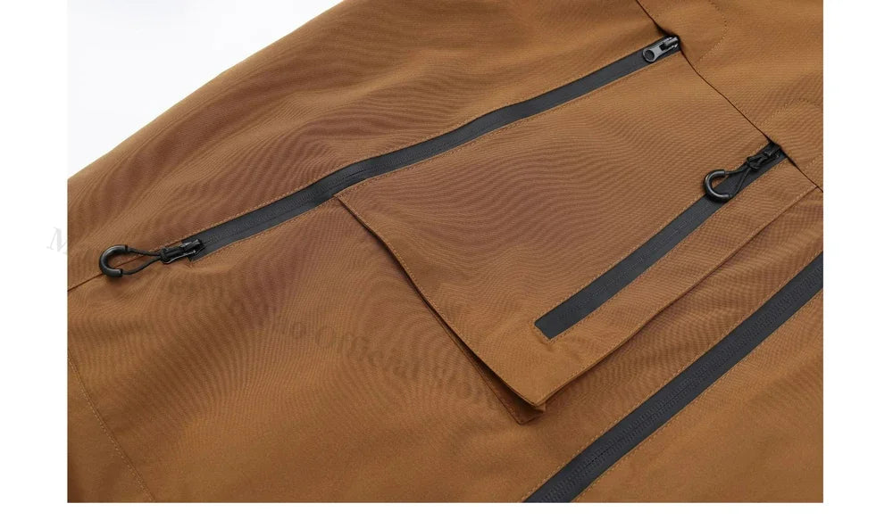 Chaqueta impermeable para hombre para senderismo - Poliéster con capucha extragrande