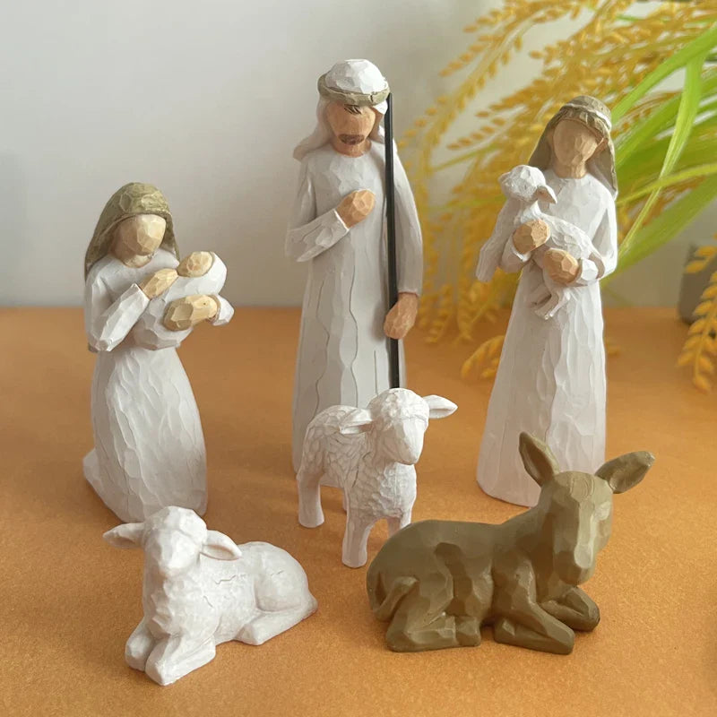 Nativity Figurine Set - Hand-Painted Resin Nativity Scene, Christmas Decor 2025 Gift Idea