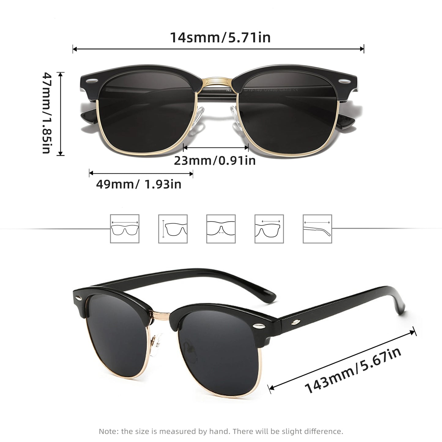 Sunglasses UV400 Polarized Square Frame – Unisex Outdoor Eyewear, TikTok Viral Fall 2026 Gift
