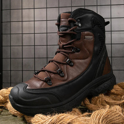 Stivali impermeabili da uomo - pelle alta alla caviglia, per l'inverno
