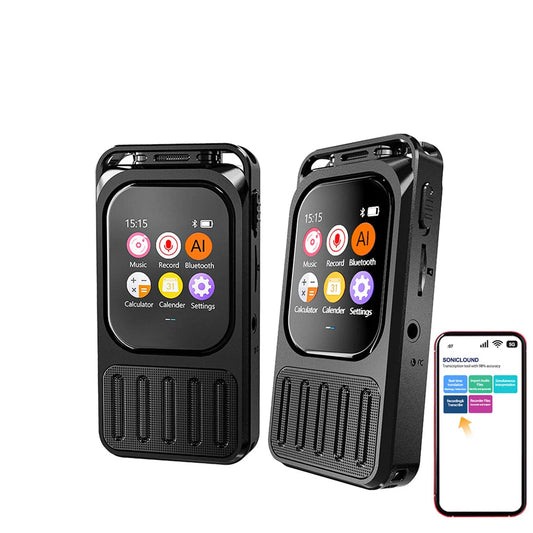 AI Voice Recorder Bluetooth Touchscreen 79H Battery 1200mAh