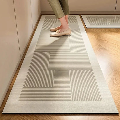 Japanese Minimalist Cream Anti Slip Floor Mat Kitchen