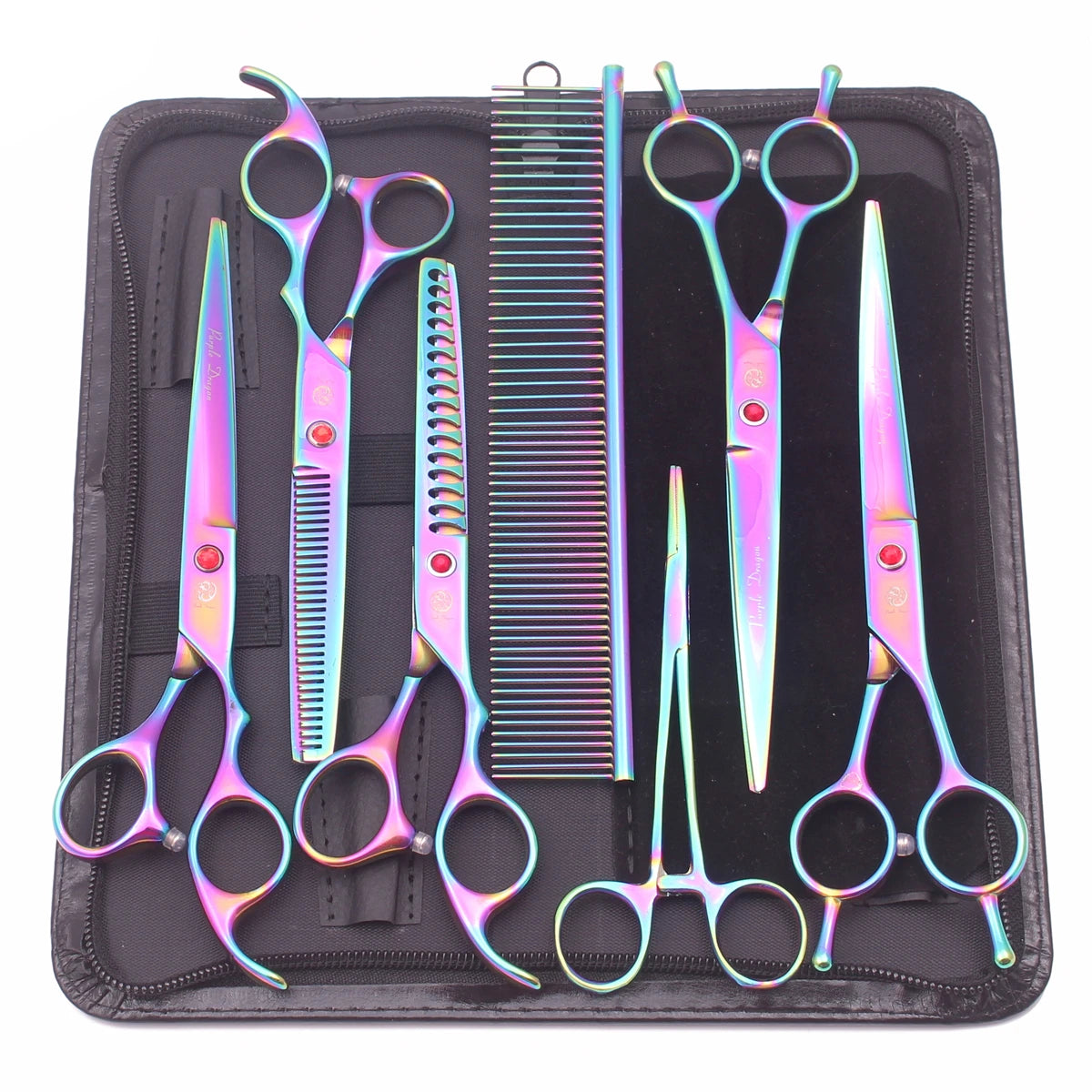 Professional Pet Grooming Scissors Kit - Stainless, Thinning & Chunker Shears