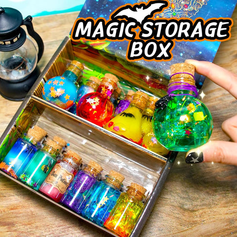 Enchanting DIY Magic Potions Kit for Kids - 24 Bottles, Spell Book & Magical Accessories for Halloween and Christmas Fun