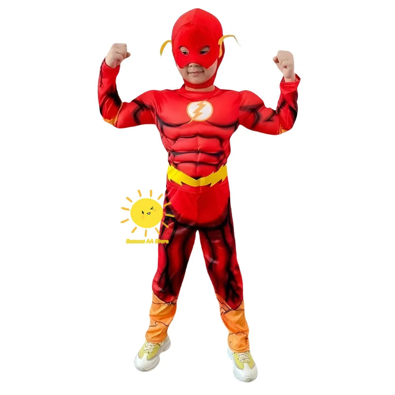 The Flash DC-superheldencosplaykostuum, gespierd pak met masker en riem voor volwassenen, Halloween-carnaval 2026