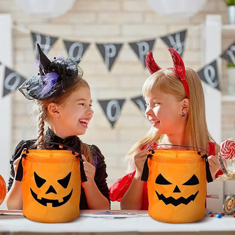 Secchio per dolcetti di Halloween con LED che si illumina al buio, secchio per dolcetti autunnale 2025 riutilizzabile, sicuro e visibile