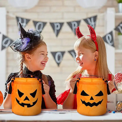 Secchio per dolcetti di Halloween con LED che si illumina al buio, secchio per dolcetti autunnale 2025 riutilizzabile, sicuro e visibile