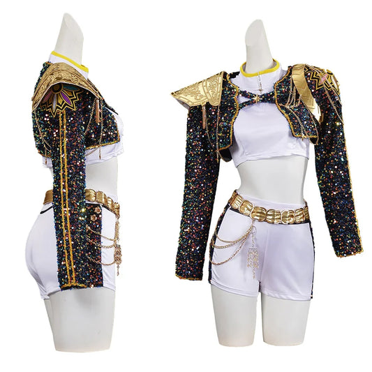 Costume de cosplay léger pour filles - Veste à paillettes, polyester