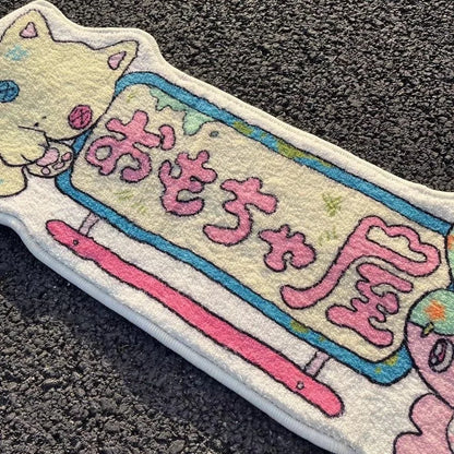 Plush Cartoon Bedside Mat Non Slip Japanese Cozy Rug