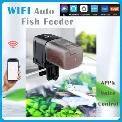 WiFi fiskefoder 2L beholder automatisk akvariefoder smart hjem 2025 app og stemmestyring planlagt fodring