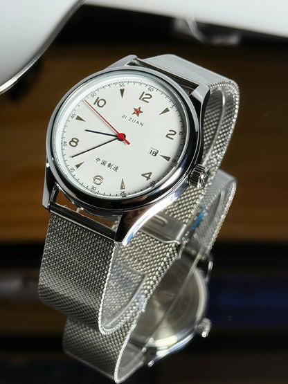 Pilot Watch 41mm Mesh Strap Stainless Steel Classic