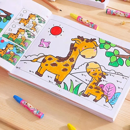 Coloring Book For Kids 48 Page Doodle Sketchbook With Colorful Cartoon Animals Early Learning Back To School 2025 Gift