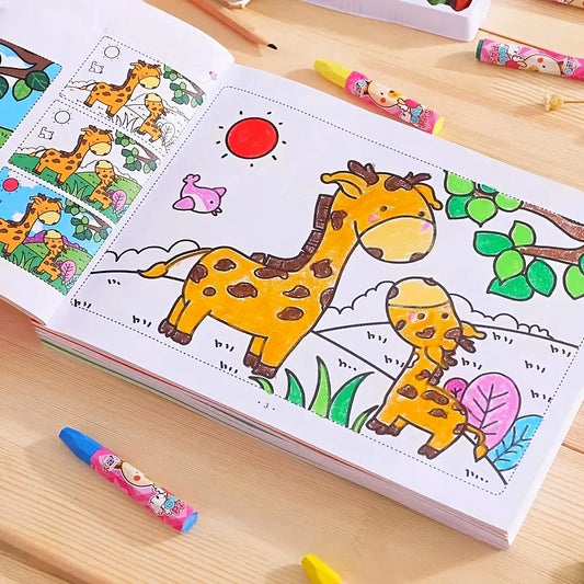 Coloring Book For Kids 48 Page Doodle Sketchbook With Colorful Cartoon Animals Early Learning Back To School 2025 Gift