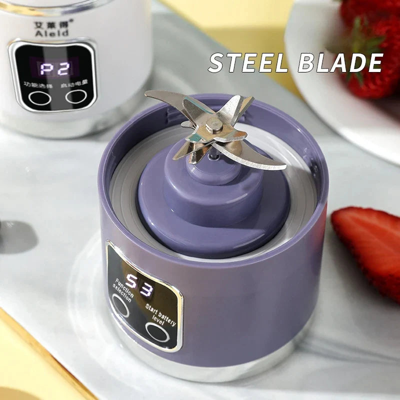 Portable Blender 450ml USB Rechargeable 8-Blade 3-Gear Juicer Cup, Fall 2025 On-The-Go Ice Crusher Smoothies