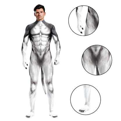 Husky kostyme heldrakt unisex par Halloween-fest