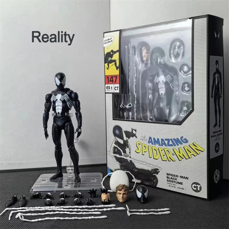 CT 1/12 Scale Spider-Man & Venom actionfigurer - 6-tommers samlemodellleker for anime-fans, Mafex 147 Release