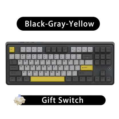 Teclado mecánico 87 teclas modo tri RGB intercambiable en caliente