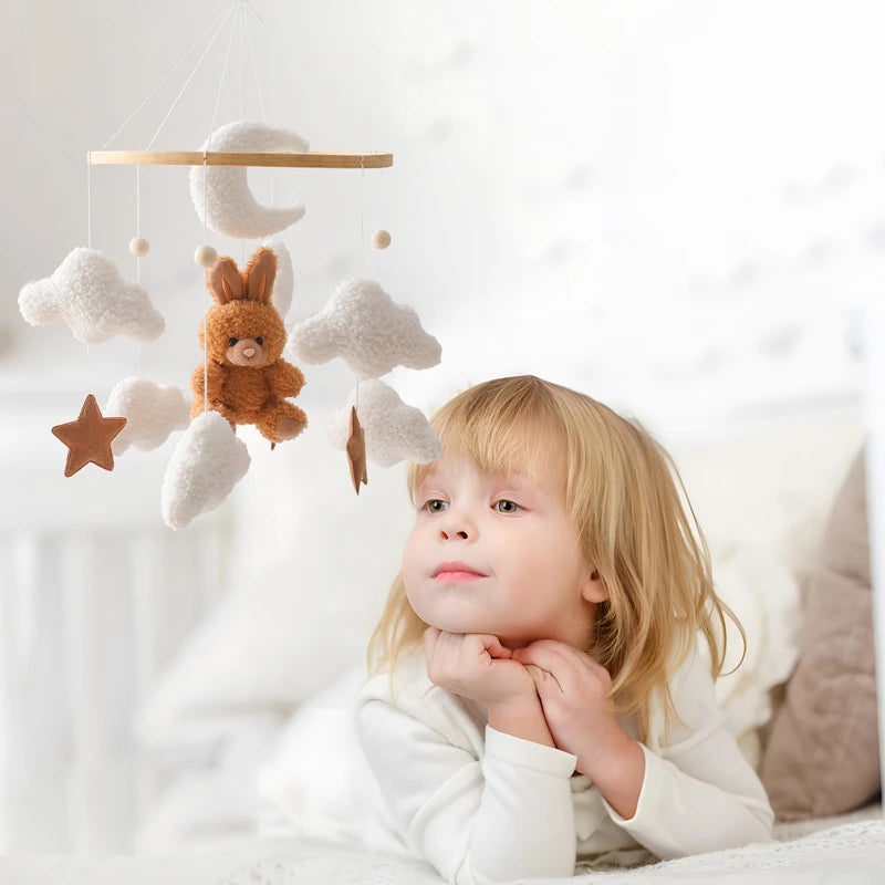 Baby Crib Mobile Wooden Nursery Newborn Sensory Toys