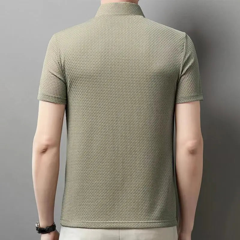 Breathable men's polo shirt – short sleeve, casual summer style, slim fit versatile top