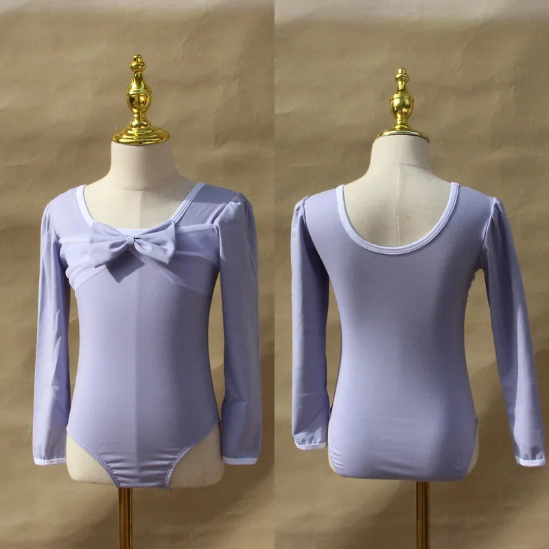 Set body leggero da balletto per ragazze - top con maniche a sbuffo, gonna tutu in tulle, poliestere, per lezione di danza