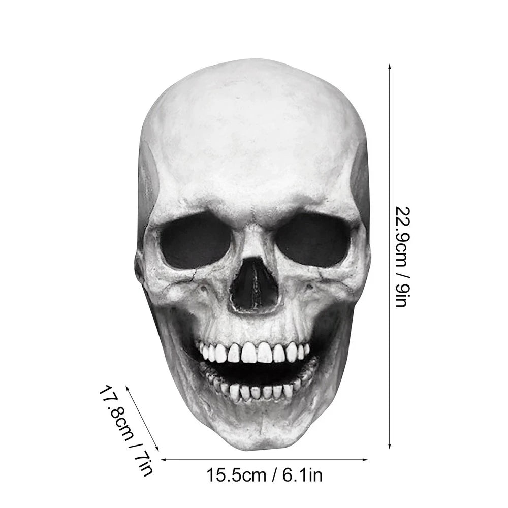 Full-Head Skull Silicone Horror Mask with Movable Jaw for Adults Halloween 2026